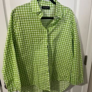 Cecile Wang Green Gingham Shirt